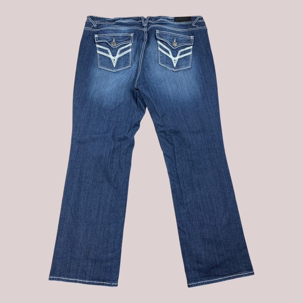 Vigoss Bootcut Jeans Womens Plus 24 (44x32) Flap Pocket Thick Stitch Stretch